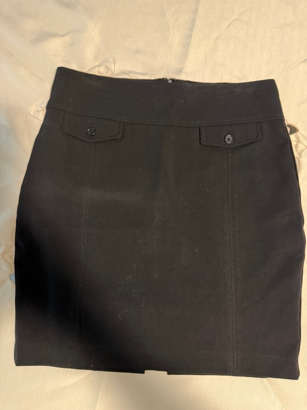 Express Black Button-Flap Mini Skirt